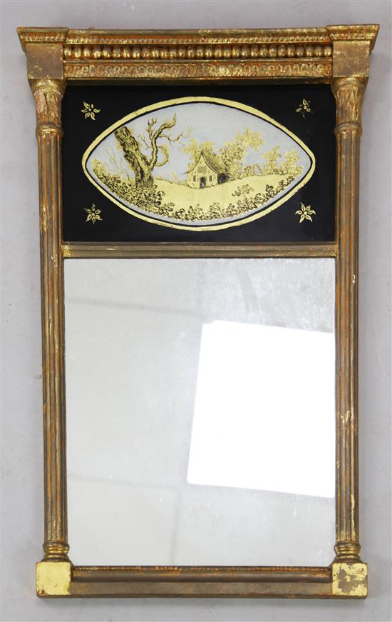 A Regency gilt gesso pier glass, W.1ft 5in. H.2ft 1in.